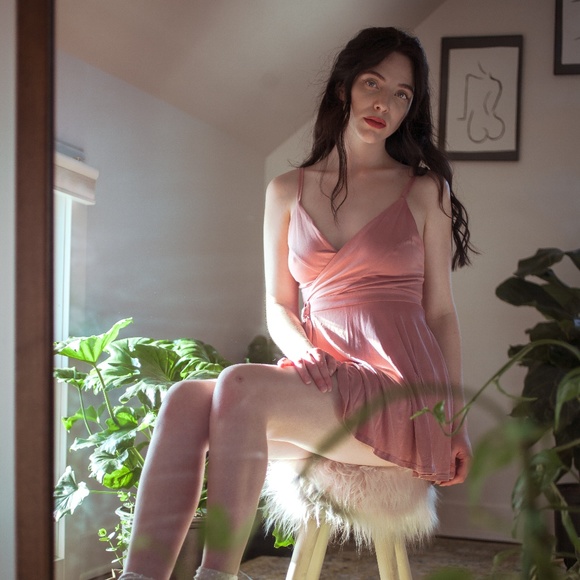 Urban Outfitters Pants - Kimchi Blue Veruca Cupro Wrap-Front Romper